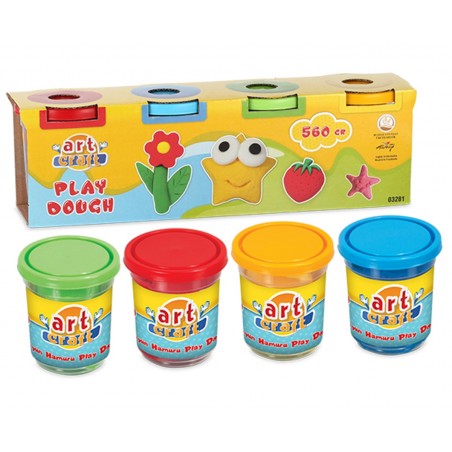 DEDE Lot de 4 pots de pâte à modeler 560 g