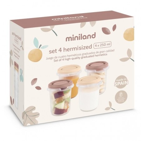 MINILAND Set de 4 pots de conservation valencia 250 ml