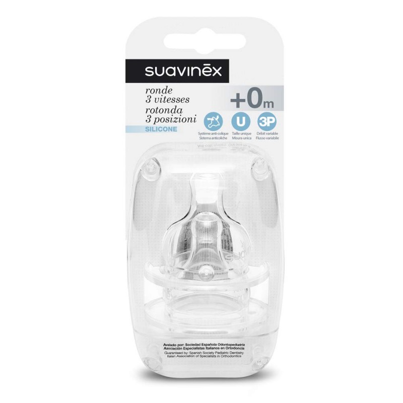 SUAVINEX Tétine lot 2pcs Silicone - 3positions