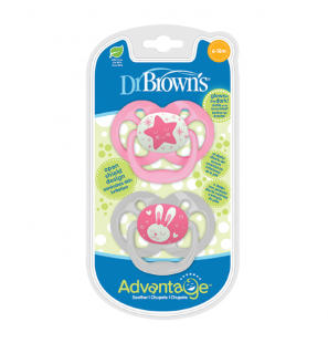 DR BROWNS Sucette  Avantage Pink Silicone  2 x 6-18 m