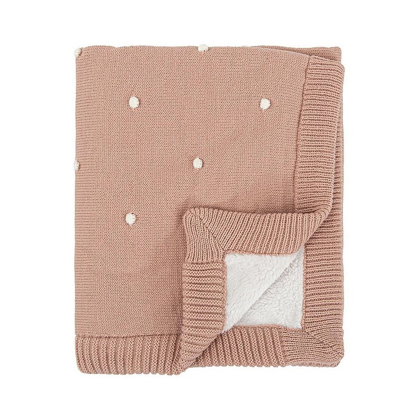 MON BABY Couverture tricotée de luxe rose