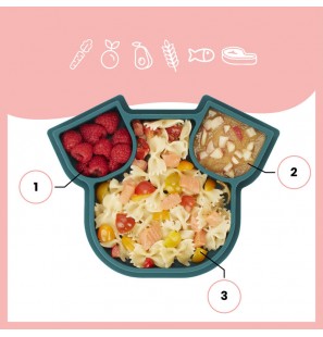 BABYMOOV Assiette Compartimentée ISY Plate Chien en silicone