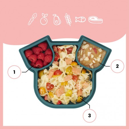 BABYMOOV Assiette Compartimentée ISY Plate Chien en silicone